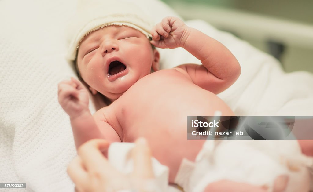 Newborn Yarning A newborn baby yarning. Newborn Stock Photo