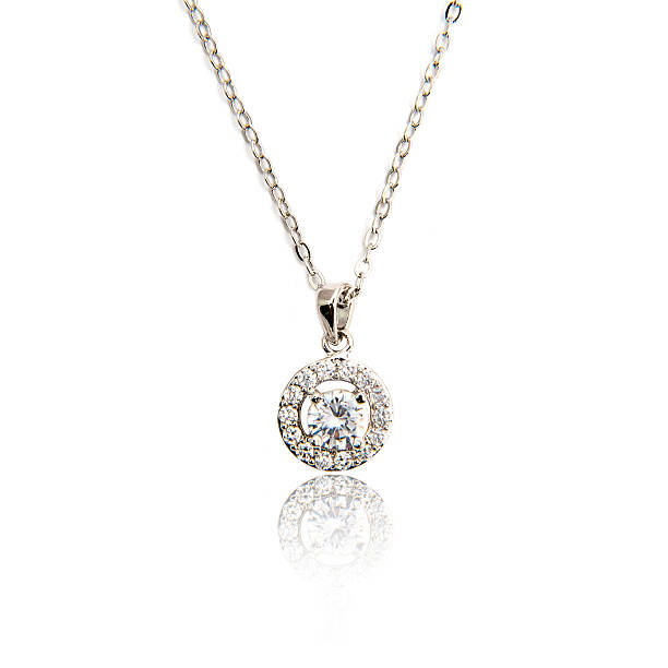 istock Fashion diamond pendant isolated on white 576924932