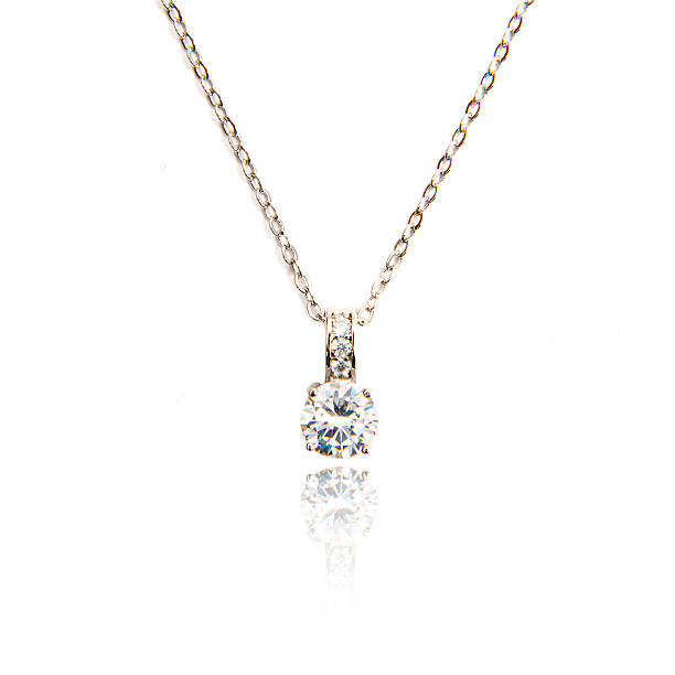 istock Fashion diamond pendant isolated on white 576925030