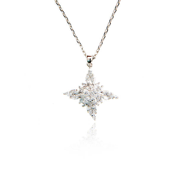 istock Fashion diamond pendant isolated on white 576925622