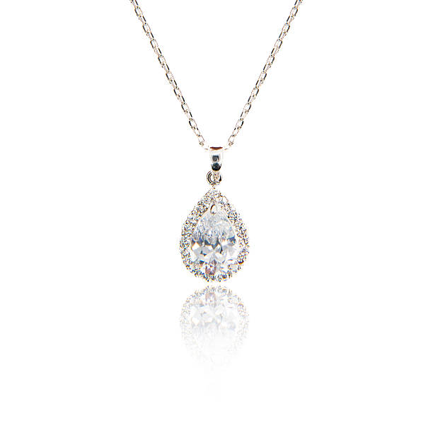 istock Fashion diamond pendant isolated on white 576925686