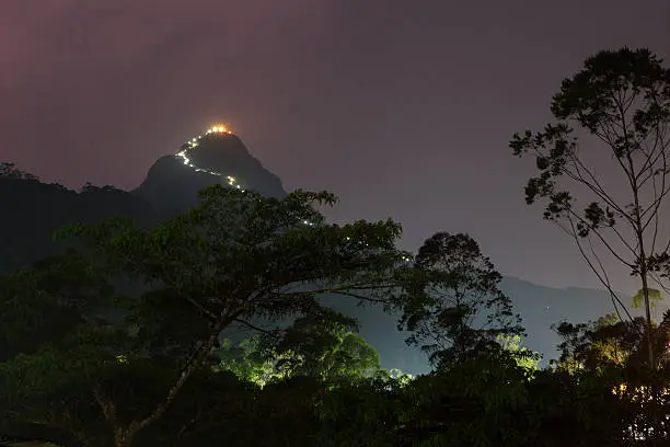 Photo of Adam's Peak by night, Dalhouisie, Sri Lanka
