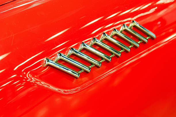 istock Details chrome decoration on a red car 576928872