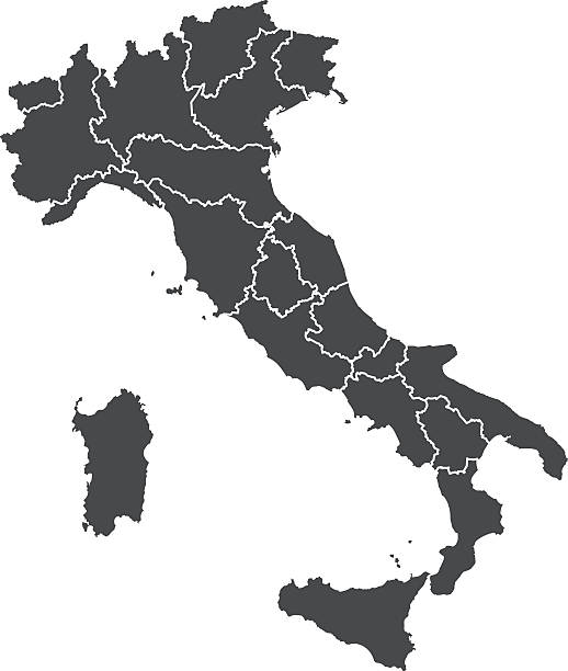 ilustraciones, imágenes clip art, dibujos animados e iconos de stock de mapa de italia - white background colors striped part of