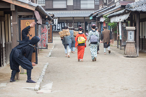 istock Warrior ninja costume man in toei studios at kyoto japan 576929646