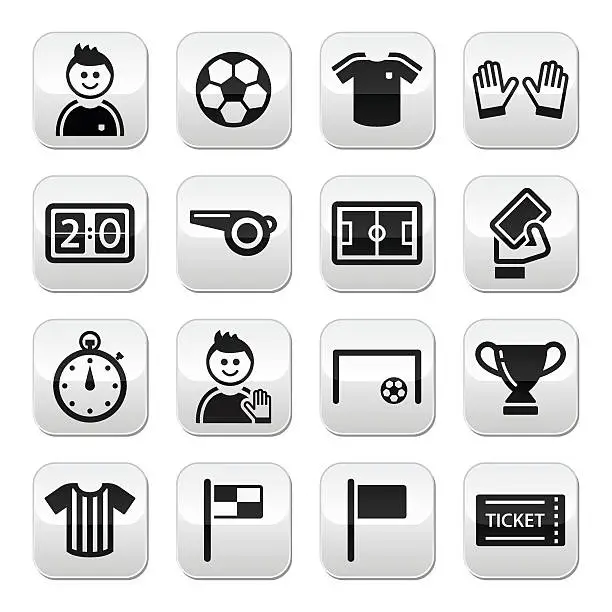 Vector illustration of Soccer/football vector buttons set