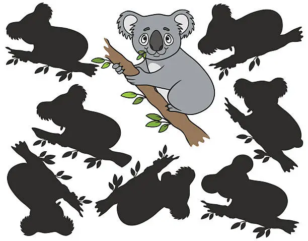 Vector illustration of Cartoon koala