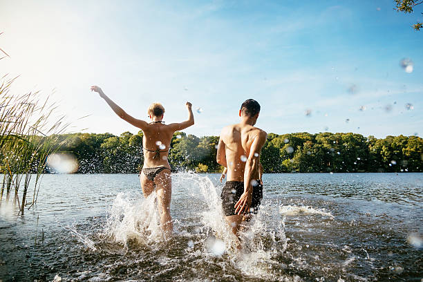 istock Young People Splashing In Lake 576934830