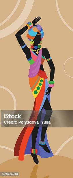 Ethnic Dance African Woman Stock Illustration - Download Image Now - Abstract, Adult, Africa