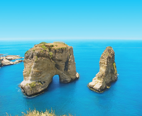 Pigeon Rocks - Symbol of Lebanon, capital Beirut