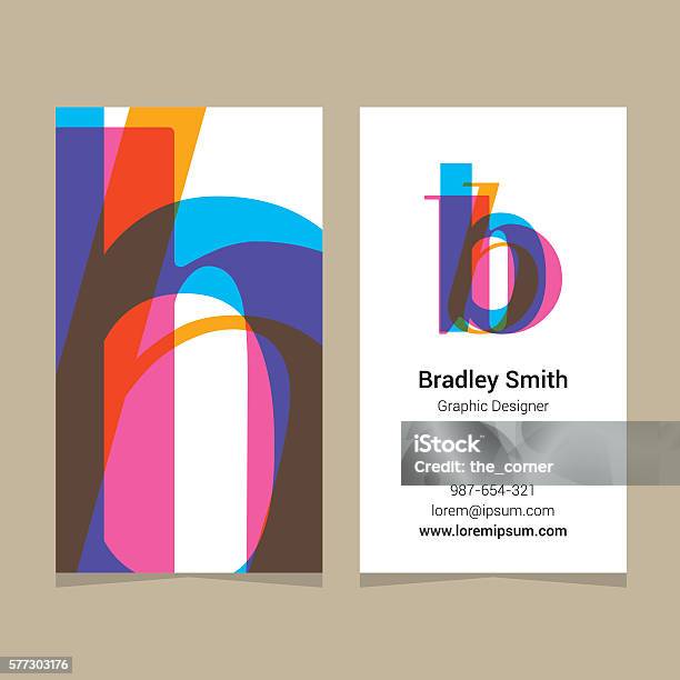 Logo Alphabet Letter B With Business Card Template Stock Illustration - Download Image Now