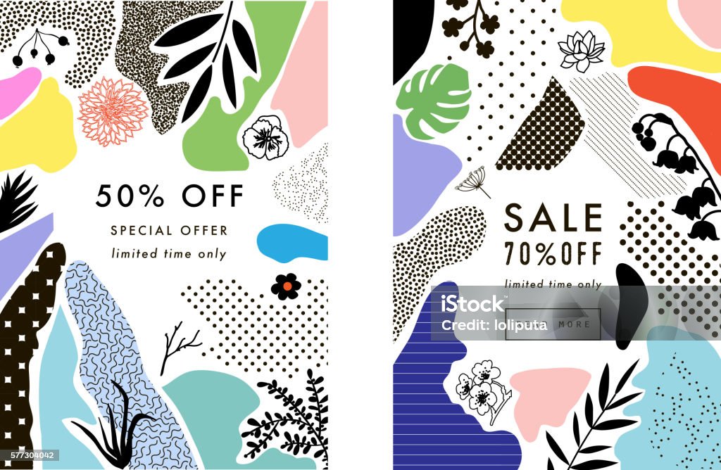 Set of creative Social Media Sale headers with discount offer Set of creative Social Media Sale headers or banners with discount offer. Design for seasonal  clearance. It can be used in advertising, web design, graphic design. Vector illustration. Pattern stock vector