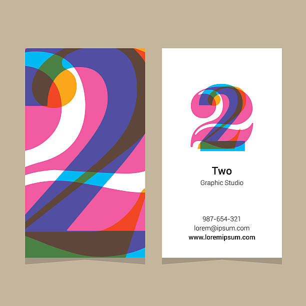 Logo number "2", with business card template. Logo number "2", with business card template. Vector graphic design elements for company logo. number 2 stock illustrations