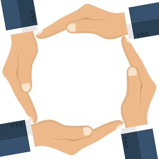 Vector illustration of Human hands making circle