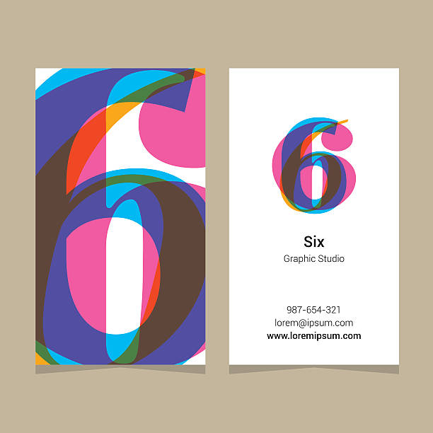 ロゴ番号.6 cm 、ビジネスカードのテンプレート。 - number 6点のイラスト素材／クリップアート素材／マンガ素材／アイコン素材