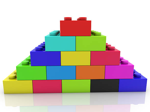 istock Pyramid of toy bricks in various colors 577310234
