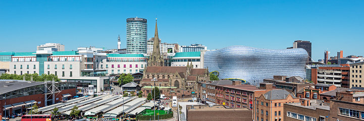 A panoramic image of Birmingham, England, UK.