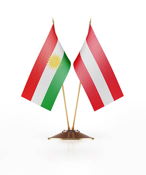 istock Miniature Flag of Kurdistan and Austria 577313786