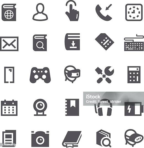 Seo And Smartphone Icons Stock Illustration - Download Image Now - Battery, Book, Brand Name Video Game
