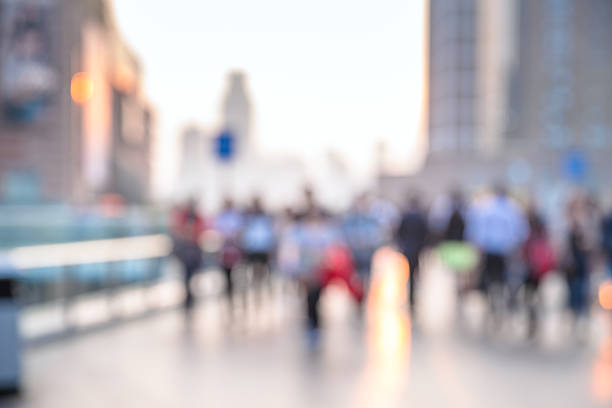 Defocused People in Shanghai, China