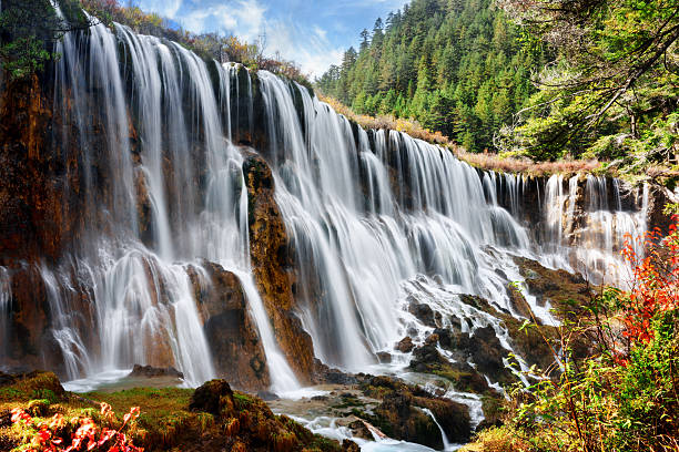 istock Amazing view of the Nuo Ri Lang Waterfall (Nuorilang) 577317032