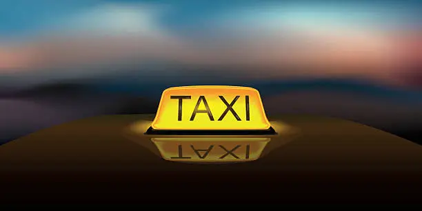 Vector illustration of Taxi Sign