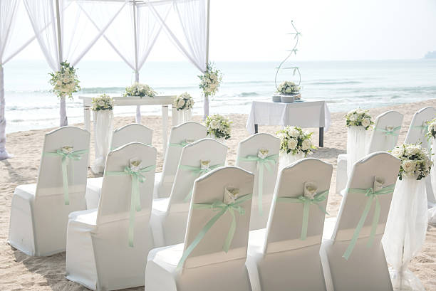 istock Wedding chair decorated with flowers. 577317568
