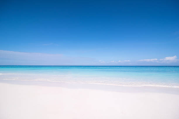 istock white sand and the blue sky beautiful island. 577319304