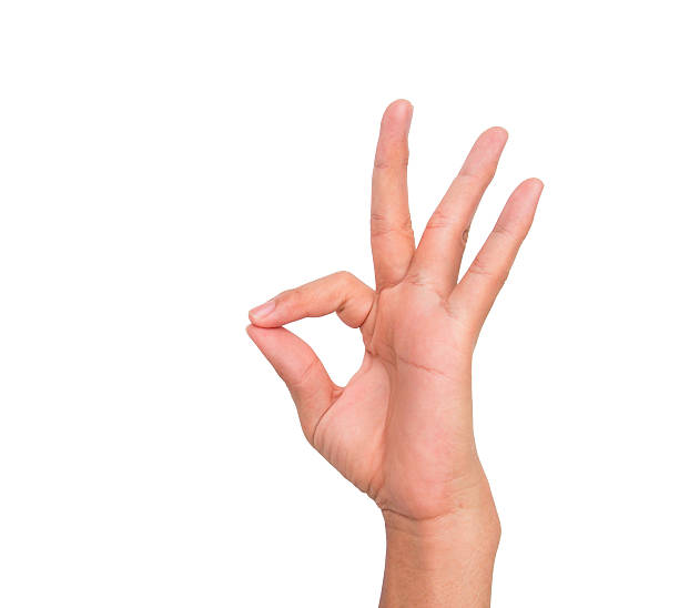 istock Isolated hand sign 2 fingers round meaning deer 577319450