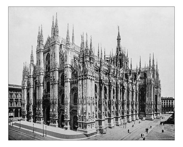 istock Antique photograph of Milan Cathedral (Duomo di Milano, Italy)-19th century 577320504