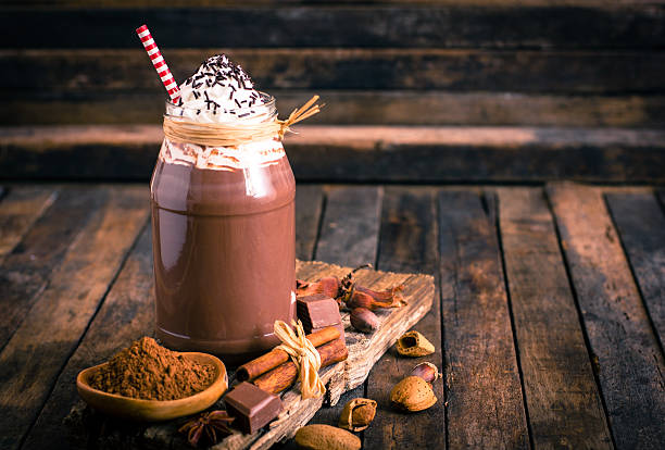 istock Chocolate milkshake with whipped cream 577322846