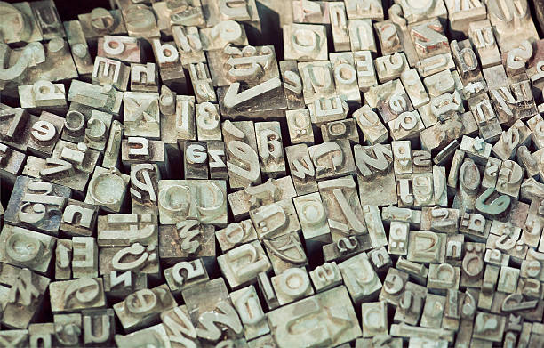 istock Small letters and alphabet characters for printing 577323052