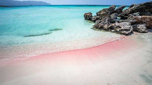 lagoa elafonisi, ilha creta, grécia - krete - fotografias e filmes do acervo