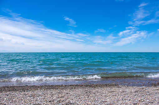 Looking at Lake Erie from a beach