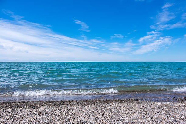 Lake Erie North Shore Looking at Lake Erie from a beach lake erie stock pictures, royalty-free photos & images