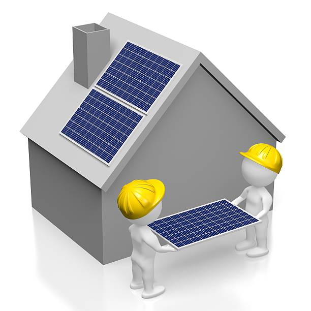 solar panels assembly - kare i̇ki boyutlu şekil stok fotoğraflar ve resimler