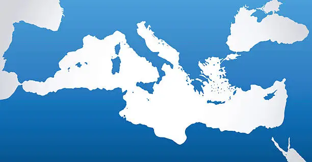 Vector illustration of Mediterranean map