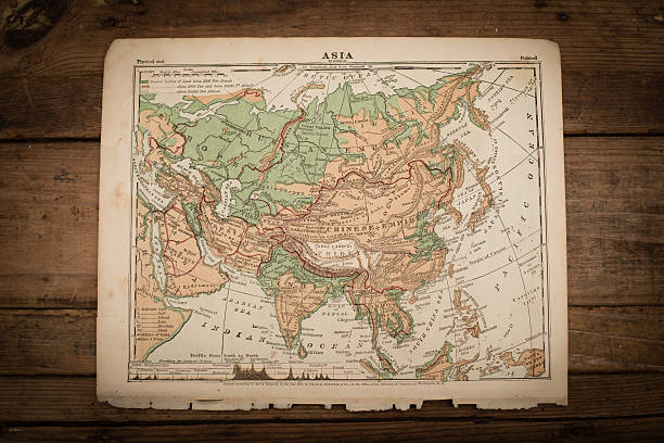 istock Asia Map Illustration, Antique 1871 Book Page 577331162