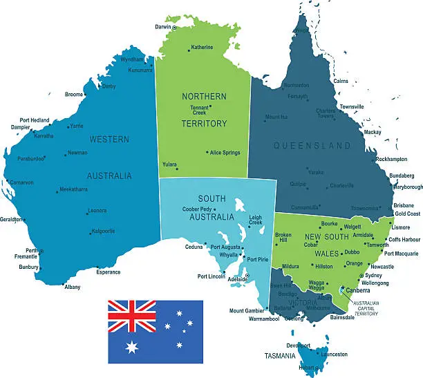 Vector illustration of Australia Map