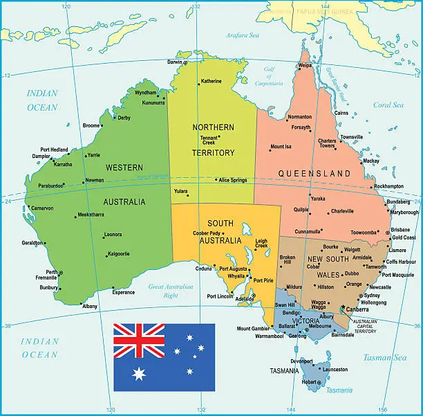 Vector illustration of Australia Map - illustration