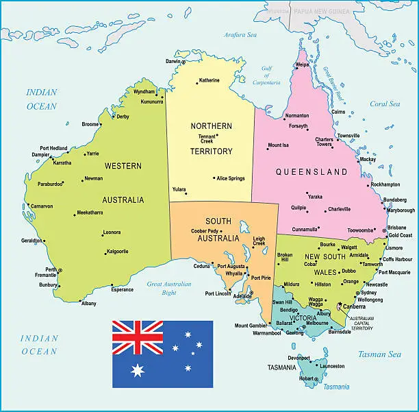 Vector illustration of Australia Map - illustration