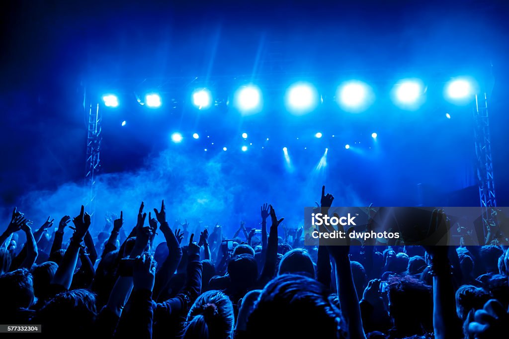 Concert Crowd Silhouettes of crowd at a rock concert Music Stock Photo