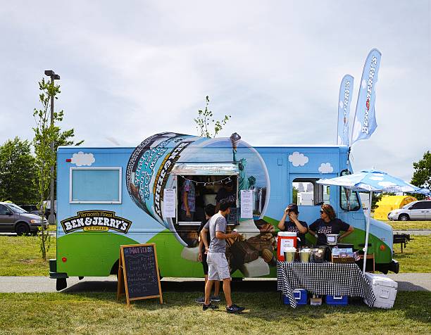 Jersey City, USA - July 4, 2016: Ben&Jerry's ice cream truck