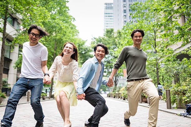 happiness friends together in Tokyo