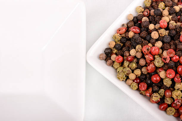 Grains of colored pepper produce fragrant.