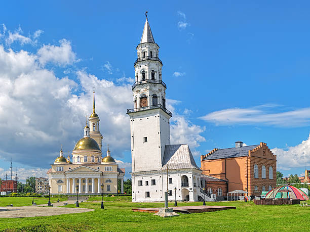 istock Leaning Tower of Nevyansk and Transfiguration Cathedral, Russia 577337792