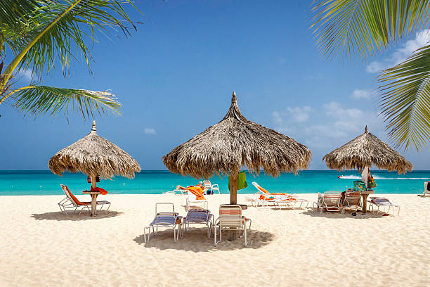 istock Tropical white sand beach for relax and vacations. 577338894