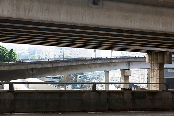 istock Under the Highway bridges overpassing railway road, Sydney Australia 577339122