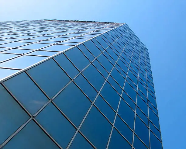 Glass skyscraper in Los Angeles, CA.