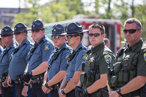 Police at the RNC 2016 in Cleveland Cleveland OH, USA - July 19, 2016: Police at RNC 2016 in Cleveland rnc convention stock pictures, royalty-free photos & images